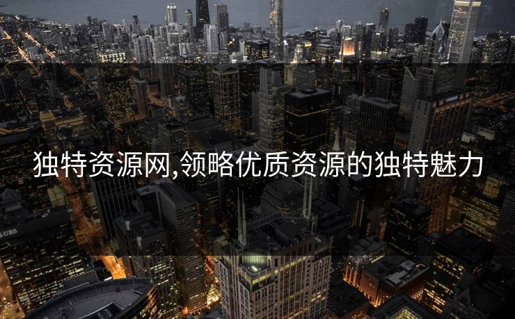 独特资源网,领略优质资源的独特魅力