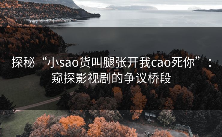 探秘“小sao货叫腿张开我cao死你”：窥探影视剧的争议桥段