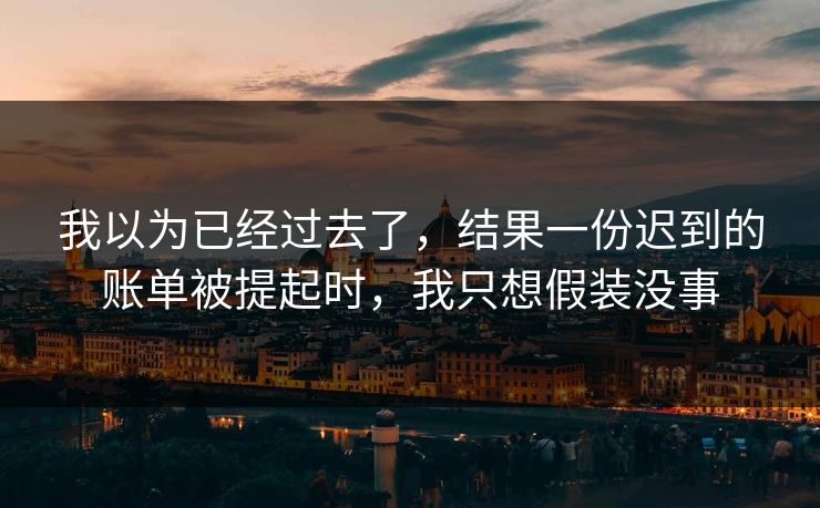 我以为已经过去了，结果一份迟到的账单被提起时，我只想假装没事